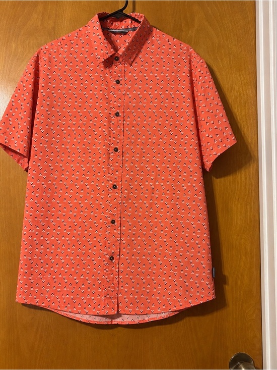 Departwest | Shirts | Mens Shortsleeve Buttondown Shirt In Coral With ...